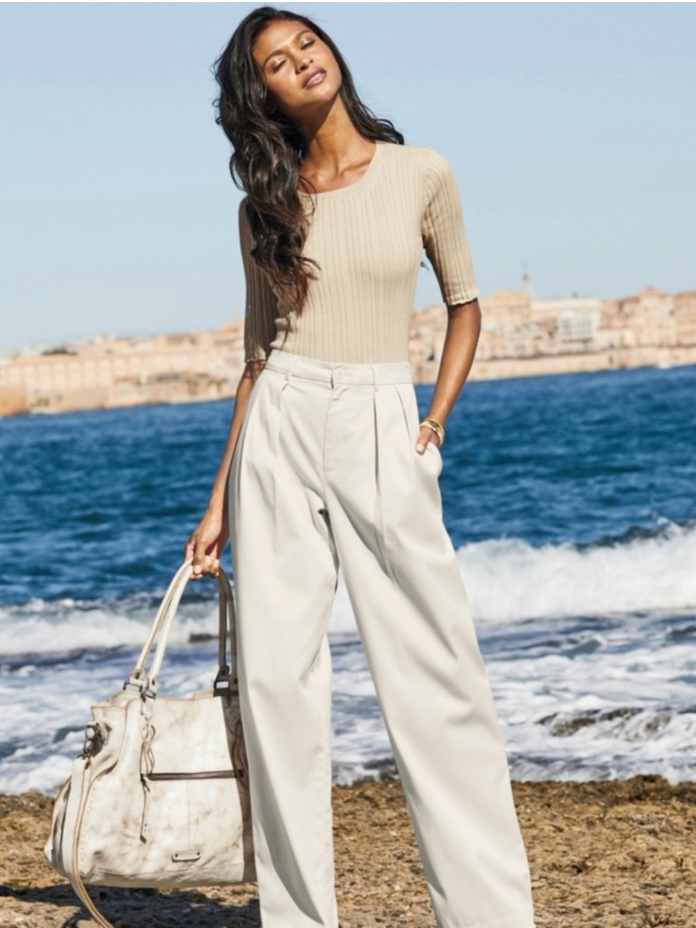 NWT Peruvian Connection Perugia Trousers / Pants White Size 2